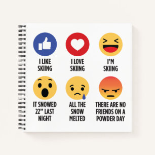 Skiing Emojis Notitieboek