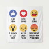 Skiing Emojis Wandkleed (Voorkant)