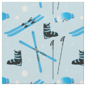 Skiing Equipment Skis Boots and Poles Pattern Stof (Close Up)