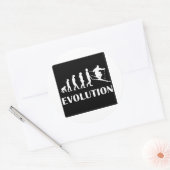 Skiing Evolution Ronde Sticker (Envelop)