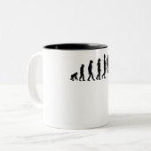 Skiing Evolution Tweekleurige Koffiemok (Voorkant links)