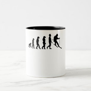 Skiing Evolution Tweekleurige Koffiemok