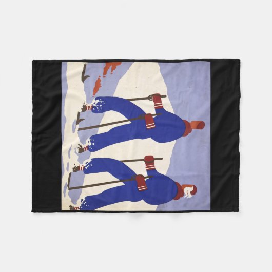 Skiing  fleece deken (Voorkant (Horizontaal))