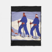Skiing  fleece deken (Voorkant)