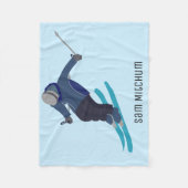Skiing Fleece Deken (Voorkant)