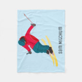 Skiing Fleece Deken (Voorkant)