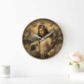 Skiing Funny Mona Lisa Skier Gift Grote Klok (Huis)