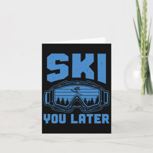 Skiing Funny Ski je later Winter Skier Kaart