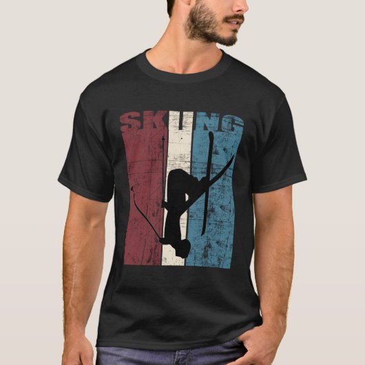 Skiing Gift Idea Ski Player Skiing Skis Di T-shirt (Voorkant)