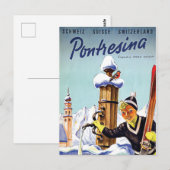 Skiing girl in Pontresina, Zwitserland Briefkaart (Voorkant / Achterkant)