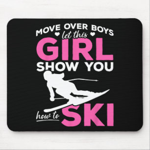 Skiing Girl Move Over Boys Laat dit meisje je Show Muismat