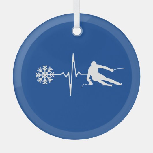 Skiing Glas Ornament (Voorkant)
