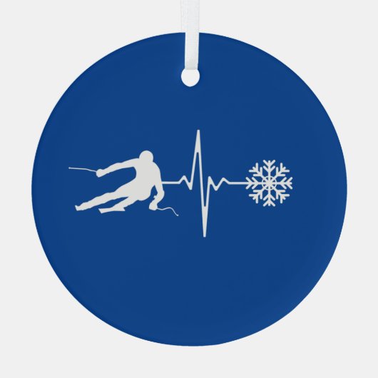 Skiing Glas Ornament (Achterkant)