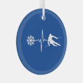 Skiing Glas Ornament (Voorkant Rechts)