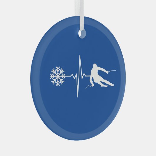 Skiing Glas Ornament (Voorkant Rechts)