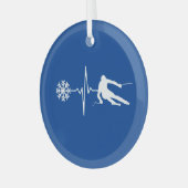 Skiing Glas Ornament (Voorkant links)