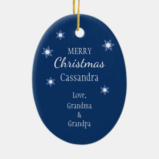 Skiing Gnome Op zoek naar Santa Kinderen Keramisch Ornament (Achterkant)