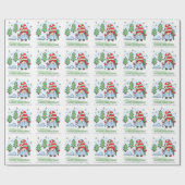 Skiing Gnome , prettig kerstcadeautje Cadeaupapier (Vlak)