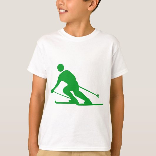 Skiing - Groen gras T-shirt (Voorkant)