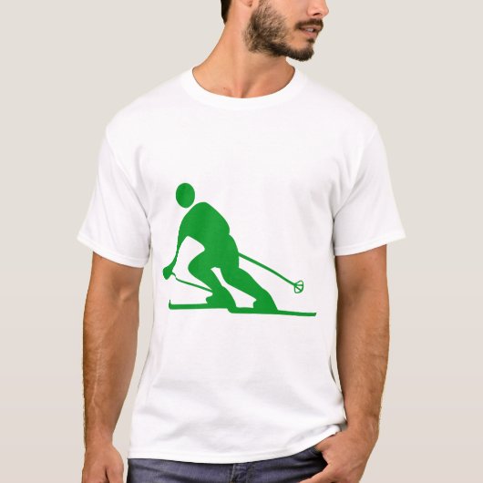 Skiing - Groen gras T-shirt (Voorkant)