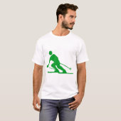 Skiing - Groen gras T-shirt (Voorkant volledig)