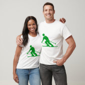 Skiing - Groen gras T-shirt (Unisex)