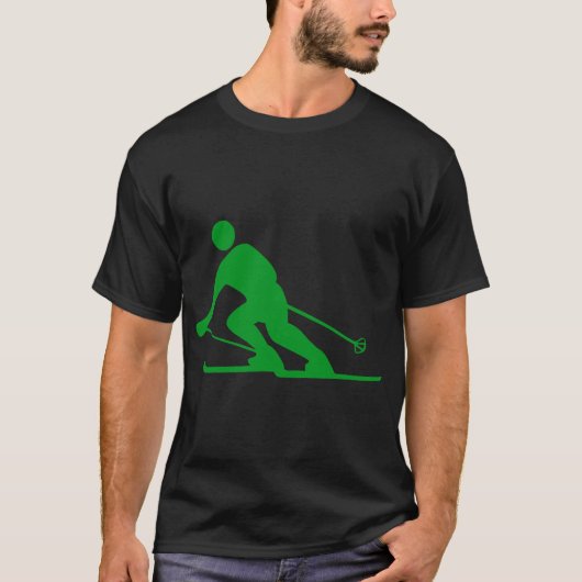 Skiing - Groen gras T-shirt (Voorkant)