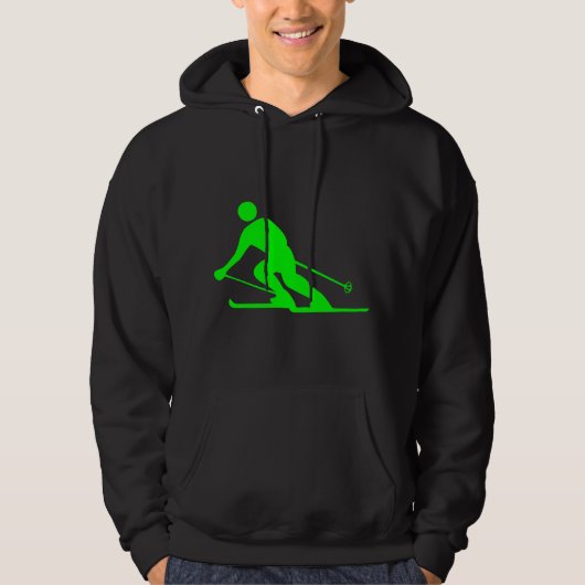 Skiing - groen hoodie (Voorkant)