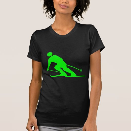 Skiing - groen t-shirt (Voorkant)