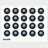 Skiing in Chamonix France Blue Ronde Sticker (Vel)