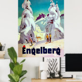 Skiing in Engleberg, Zwitserland, vintage-reis Poster (Thuiskantoor)