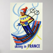 Skiing in France Vintage Poster (Voorkant)