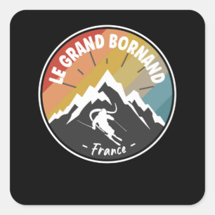 Skiing in frankrijk Le Grand Bornand Vierkante Sticker