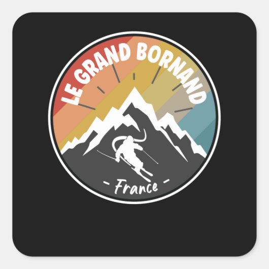 Skiing in frankrijk Le Grand Bornand Vierkante Sticker (Voorkant)