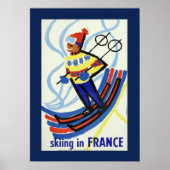 Skiing in Frankrijk Reisposter Poster (Voorkant)