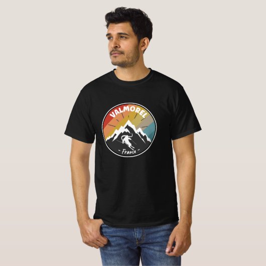 Skiing in Frankrijk Valmorel T-shirt (Voorkant volledig)