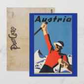  Skiing in het Briefkaart Oostenrijk (Voorkant / Achterkant)
