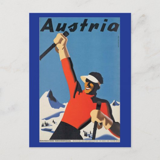  Skiing in het Briefkaart Oostenrijk (Voorkant)