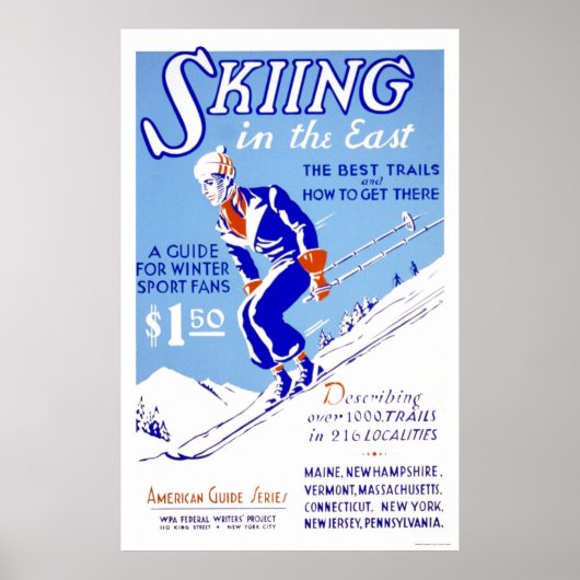 Skiing in het oosten van 1939 WPA Poster (Voorkant)