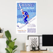 Skiing in het oosten van 1939 WPA Poster (Thuiskantoor)