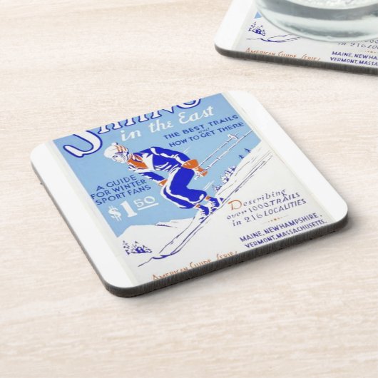  Skiing in het Poster van het Oosten WPA Drankjes Onderzetter (Linkerzijde)