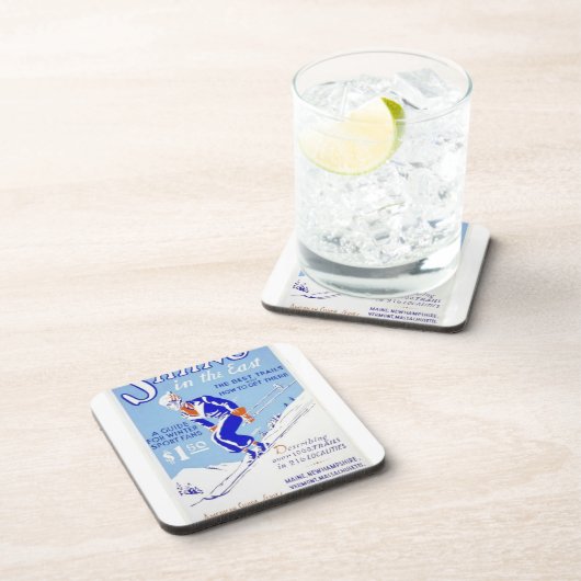  Skiing in het Poster van het Oosten WPA Drankjes Onderzetter (Rechterzijde)