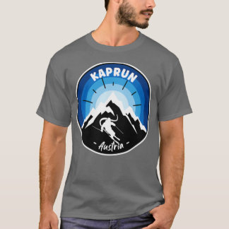 Skiing in Kaprun Austria Blue T-shirt