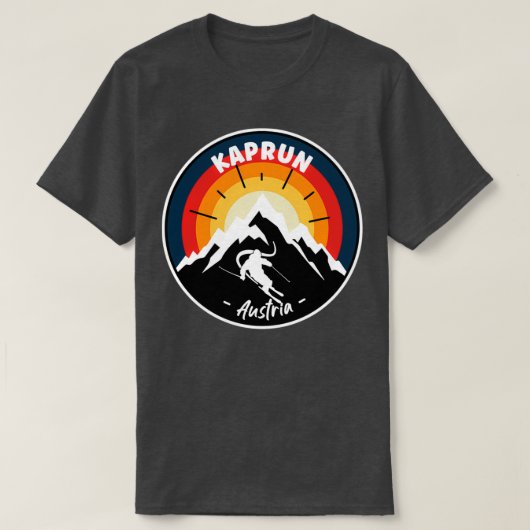 Skiing in Kaprun Austria T-shirt (Design voorkant)
