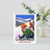 Skiing in Le Hohwald, Alsace, Frankrijk,  Briefkaart (Staand voorkant)