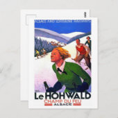 Skiing in Le Hohwald, Alsace, Frankrijk,  Briefkaart (Voorkant / Achterkant)