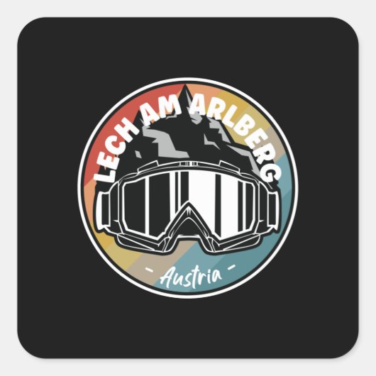 Skiing in Lech am Arlberg Oostenrijk Vierkante Sticker (Voorkant)
