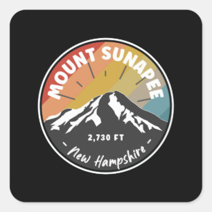 Skiing in Mount Sunapee - New Hampshire Vierkante Sticker