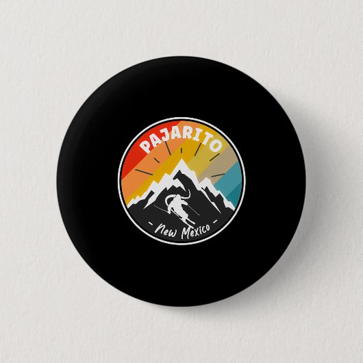 Skiing In Pajarito New Mexico  Ronde Button 5,7 Cm (Voorkant)
