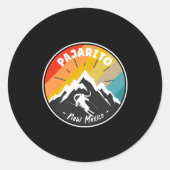 Skiing In Pajarito New Mexico  Ronde Sticker (Voorkant)